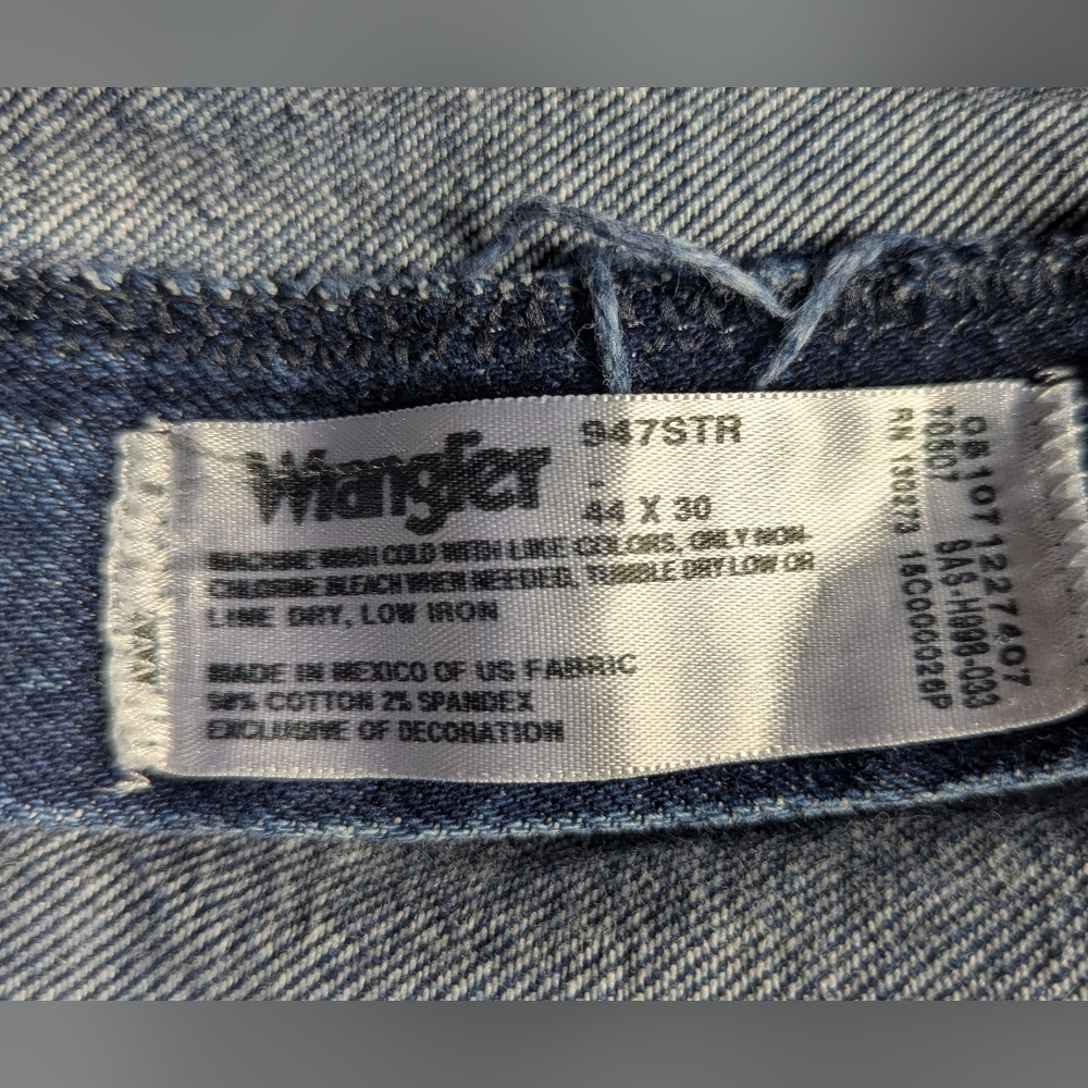 Wrangler Vintage Cowboy Cut Stretch Regular 947STR Straight Jeans Men's 44x30 - Picture 7 of 16